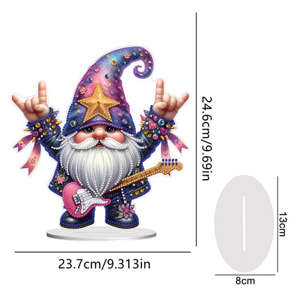 Gnome Table Top Diamond Painting Ornament Kits for Home Decor (Rock Gnome)