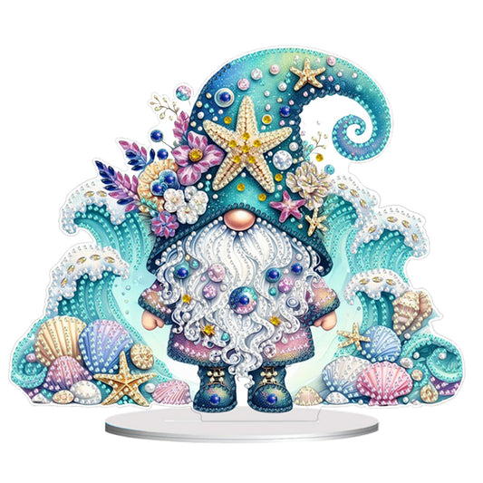 Gnome Table Top Diamond Painting Ornament Kits for Home Decor (Starfish Gnome)