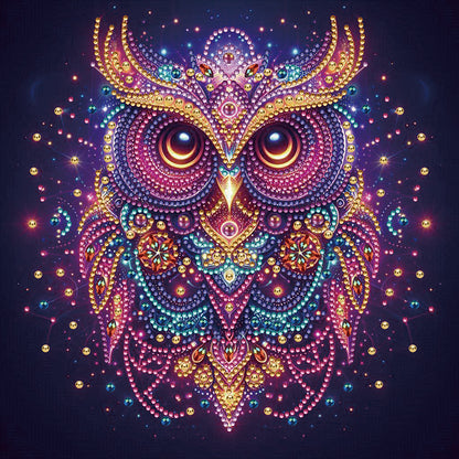 Starlight Animal Owl - Partial Special-Shaped Drill Diamond Painting 30*30CM