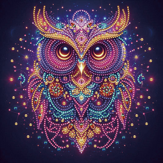 Starlight Animal Owl - Partial Special-Shaped Drill Diamond Painting 30*30CM