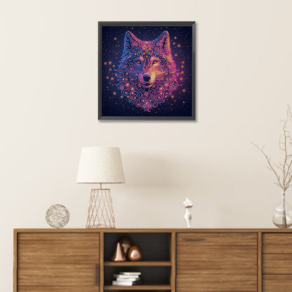Starlight Animal Wolf - Partial Special-Shaped Drill Diamond Painting 30*30CM