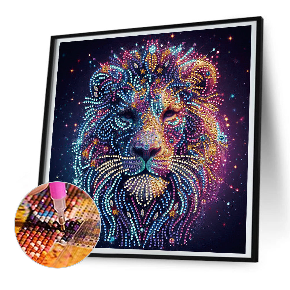 Starlight Animal Lion - Partial Special-Shaped Drill Diamond Painting 30*30CM
