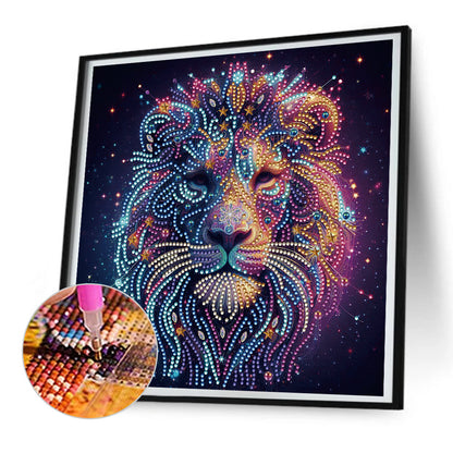 Starlight Animal Lion - Partial Special-Shaped Drill Diamond Painting 30*30CM