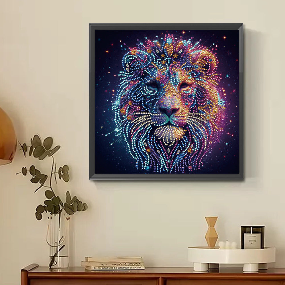 Starlight Animal Lion - Partial Special-Shaped Drill Diamond Painting 30*30CM