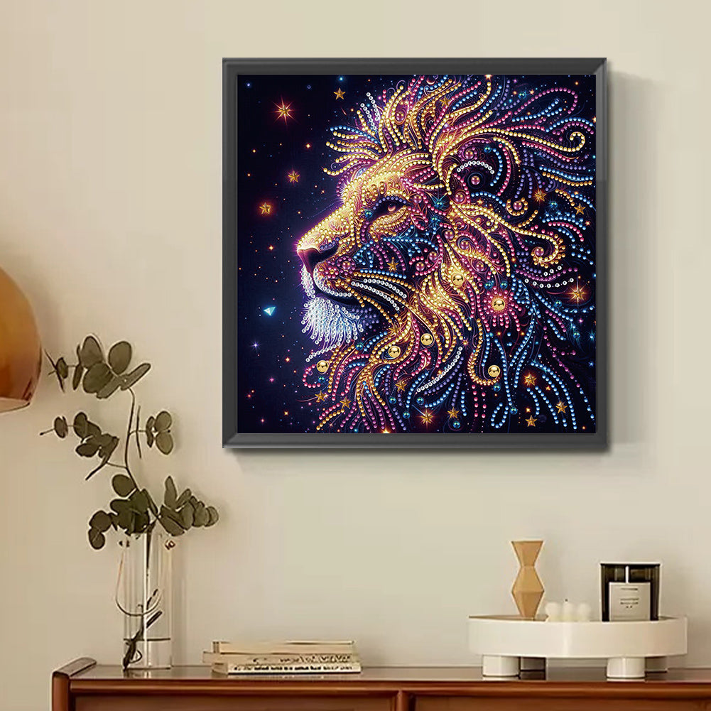 Starlight Animal Lion - Partial Special-Shaped Drill Diamond Painting 30*30CM