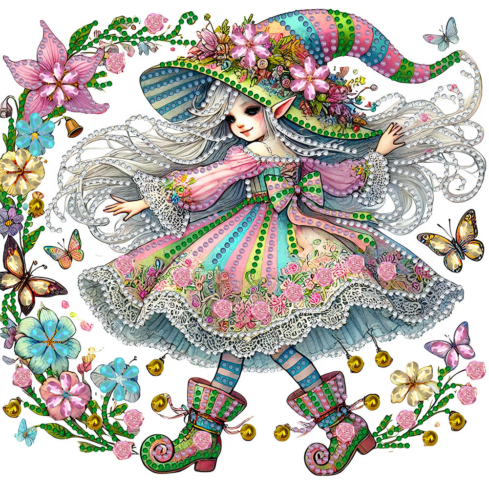 Spring Garden Girl - Partial Special-Shaped Drill Diamond Painting 30*30CM