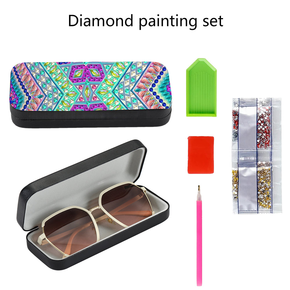 Colorful Pattern Diamond Painting Eyeglasses Case Diamond Art Sunglasses Case