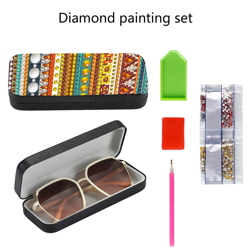 Colorful Pattern Diamond Painting Eyeglasses Case Diamond Art Sunglasses Case