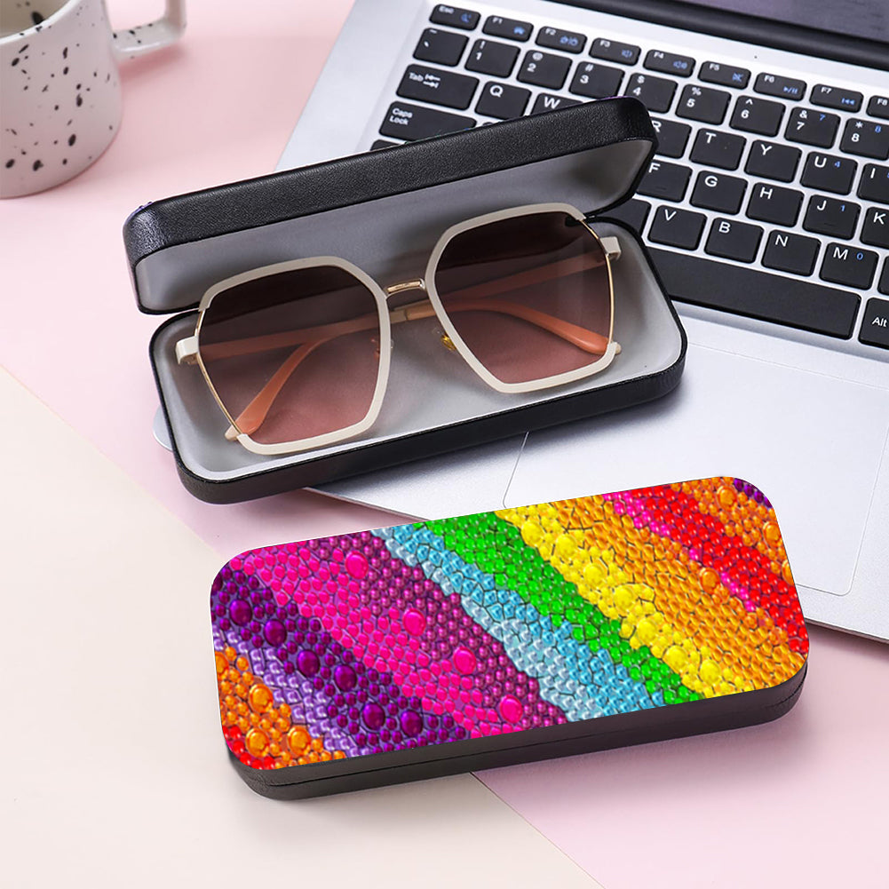 Colorful Pattern Diamond Painting Eyeglasses Case Diamond Art Sunglasses Case