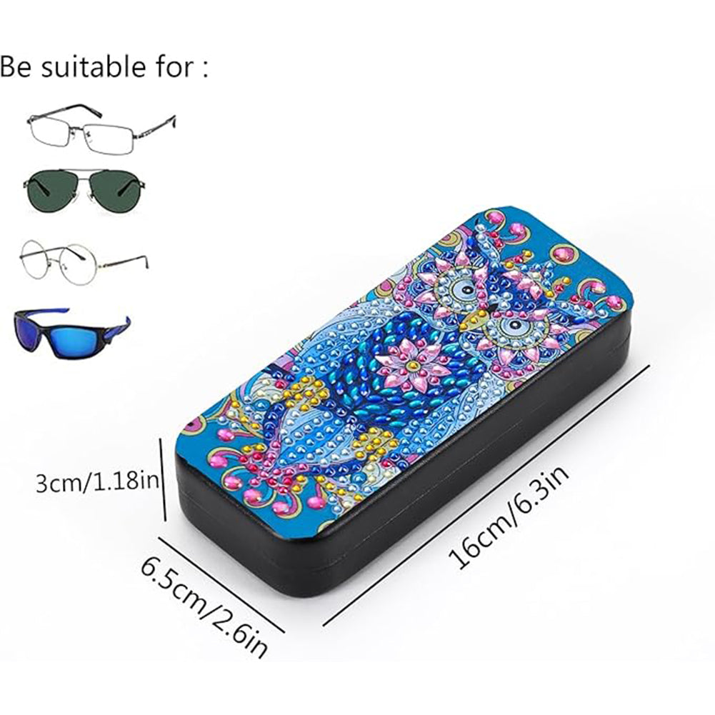 Owl Diamond Painting Eyeglasses Case Diamond Art Sunglasses Case for Beginners