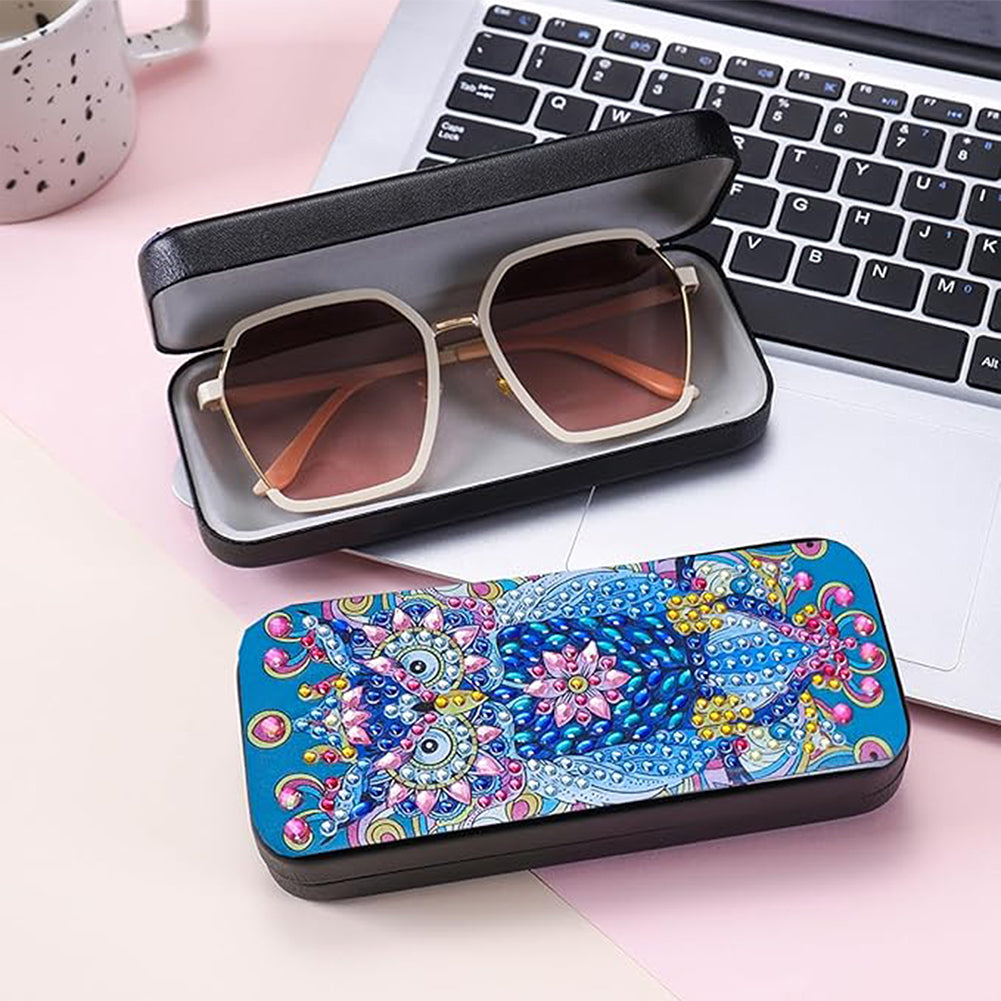 Owl Diamond Painting Eyeglasses Case Diamond Art Sunglasses Case for Beginners