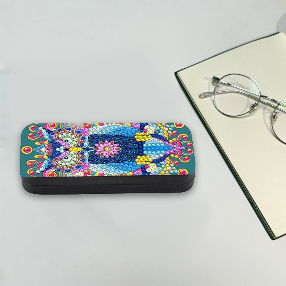 Owl Diamond Painting Eyeglasses Case Diamond Art Sunglasses Case for Beginners