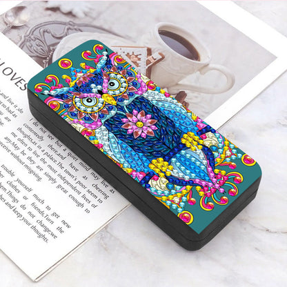 Owl Diamond Painting Eyeglasses Case Diamond Art Sunglasses Case for Beginners