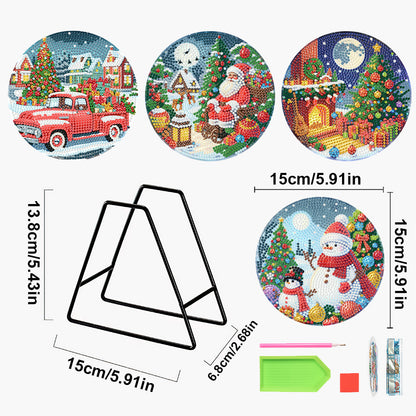 Acrylic Christmas Diamond Painting Placemats DIY Diamond Dot Kits for Tabletop