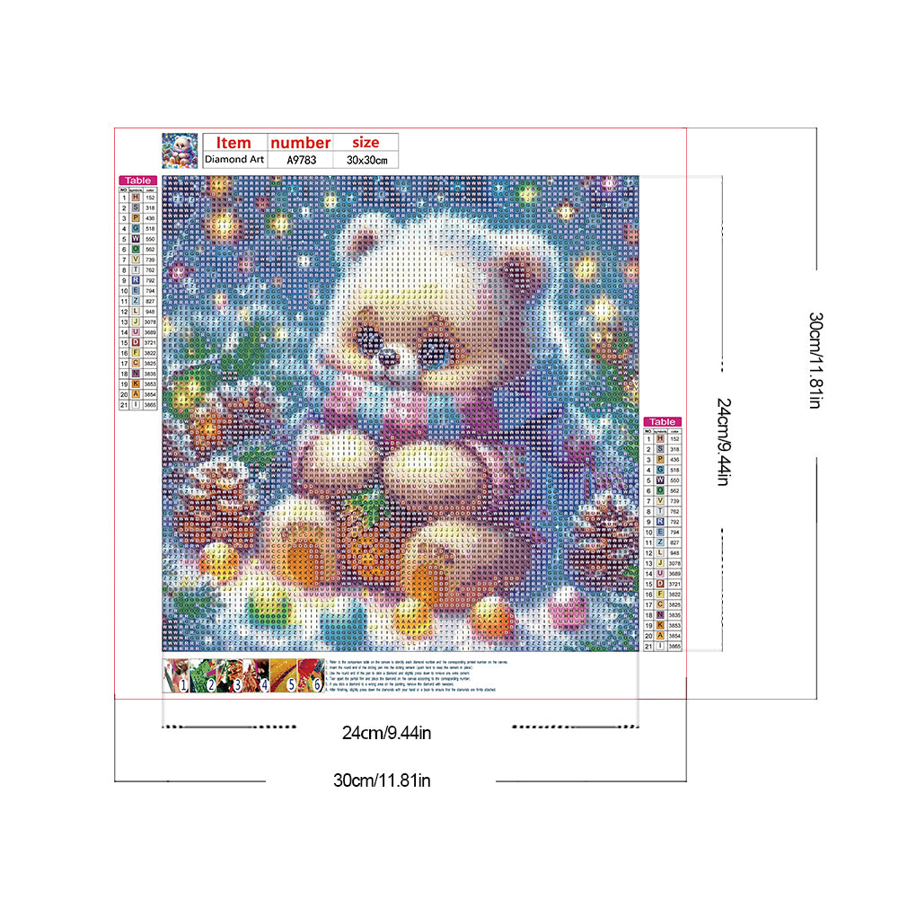 Little Bear In The Snow - Full Round Drill Diamond Painting 30*30CM