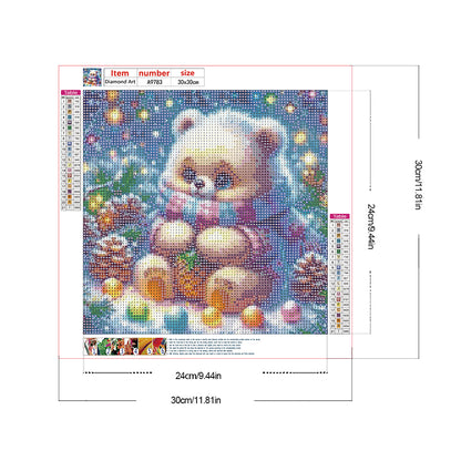 Little Bear In The Snow - Full Round Drill Diamond Painting 30*30CM