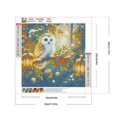 Winter Owl - Full Round Drill Diamond Painting 30*30CM