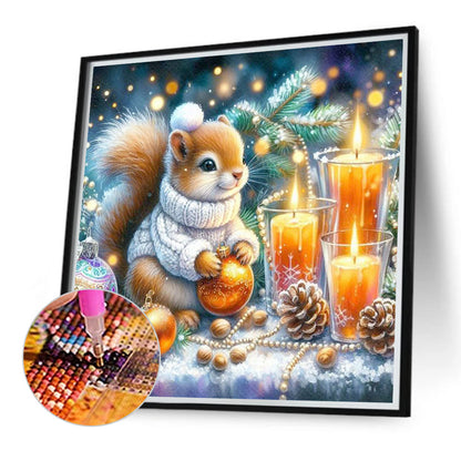 Little Squirrel'S Winter Night - Full Round Drill Diamond Painting 30*30CM