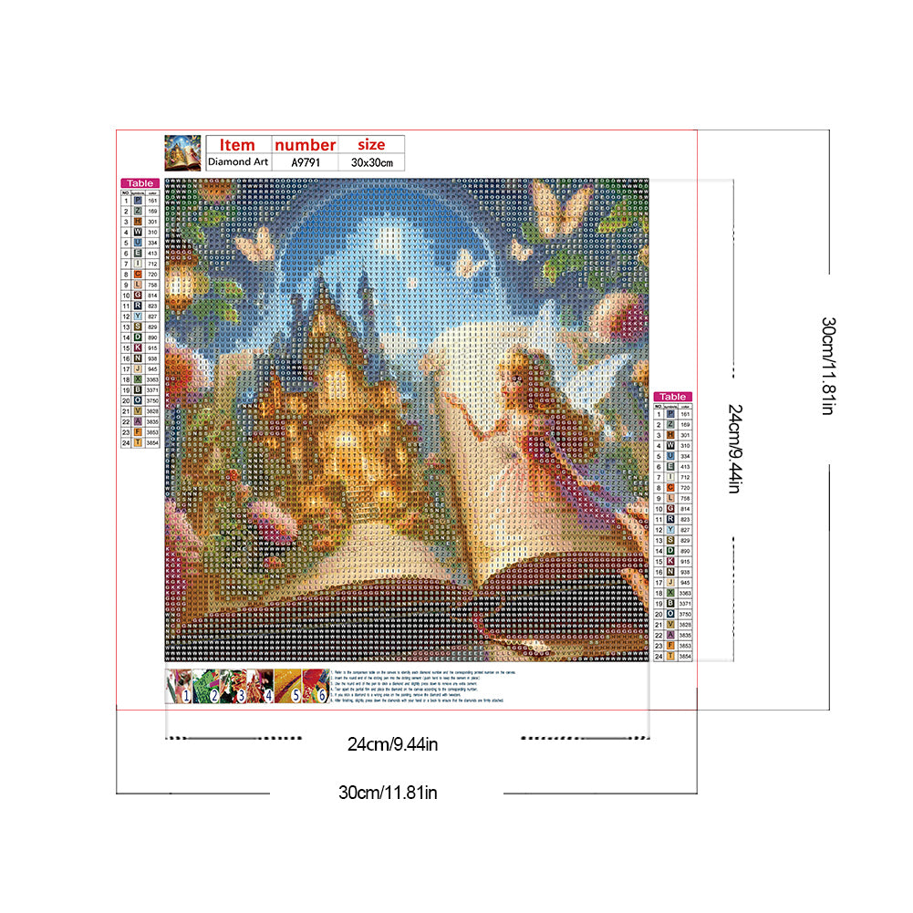 Fairy In The Book - Full Round Drill Diamond Painting 30*30CM