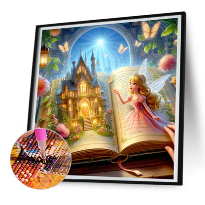 Fairy In The Book - Full Round Drill Diamond Painting 30*30CM