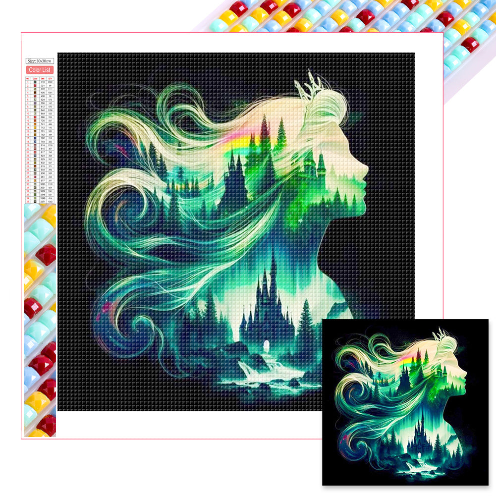 Princess Forest Silhouette - Full Square Drill Diamond Painting 30*30CM