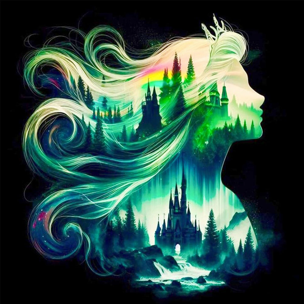 Princess Forest Silhouette - Full Square Drill Diamond Painting 30*30CM