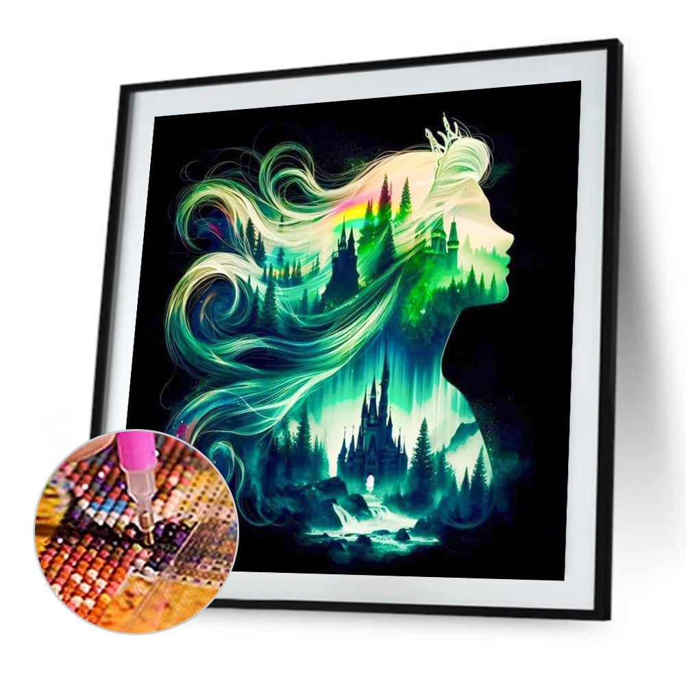 Princess Forest Silhouette - Full Square Drill Diamond Painting 30*30CM