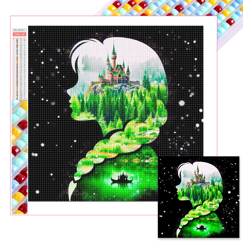 Princess Forest Silhouette - Full Square Drill Diamond Painting 30*30CM