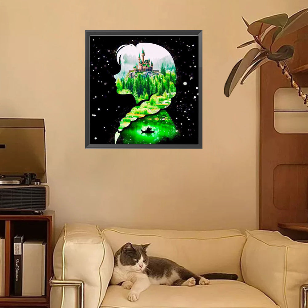 Princess Forest Silhouette - Full Square Drill Diamond Painting 30*30CM