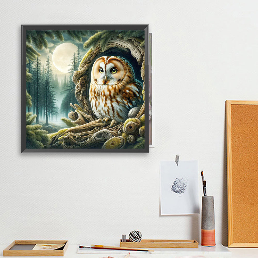 Owl - Full Square Drill Diamond Painting 40*40CM