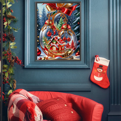 Christmas Atmosphere Crystal Ball - Partial Special-Shaped Drill Diamond Painting 30*40CM