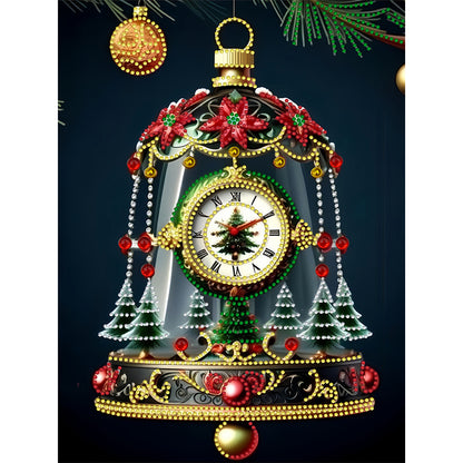 Christmas Atmosphere Bell Clock - Partial Special-Shaped Drill Diamond Painting 30*40CM