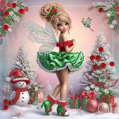 Christmas Elf Girl - Partial Special-Shaped Drill Diamond Painting 30*30CM