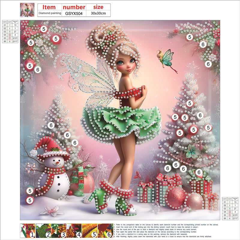 Christmas Elf Girl - Partial Special-Shaped Drill Diamond Painting 30*30CM