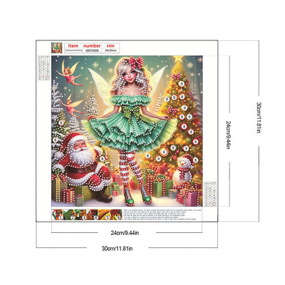 Christmas Elf Girl - Partial Special-Shaped Drill Diamond Painting 30*30CM