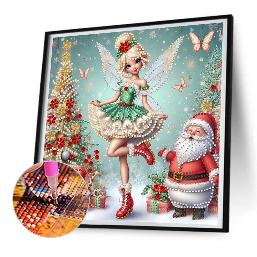 Christmas Elf Girl - Partial Special-Shaped Drill Diamond Painting 30*30CM