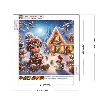 Christmas Atmosphere Kids - Partial Special-Shaped Drill Diamond Painting 30*30CM