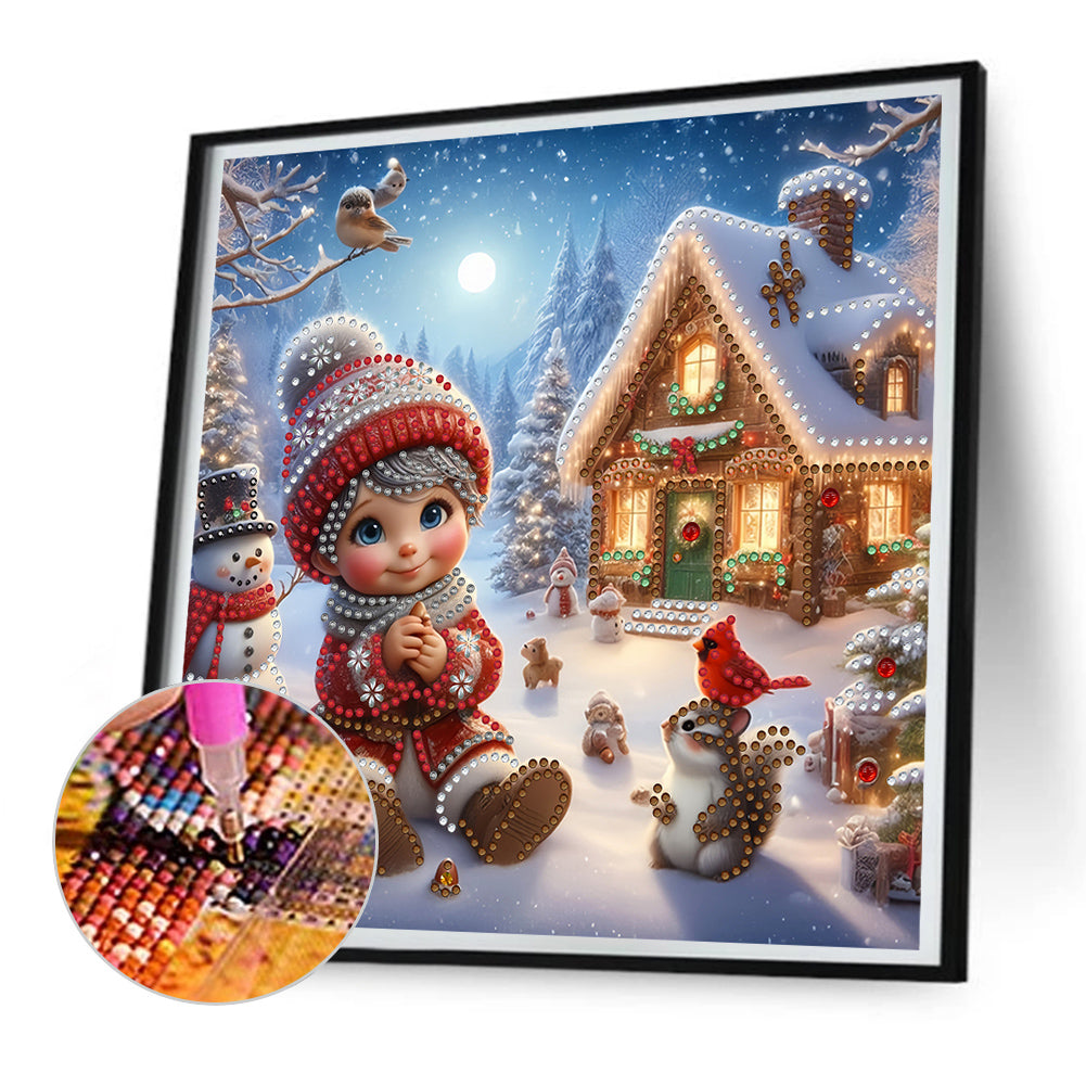 Christmas Atmosphere Kids - Partial Special-Shaped Drill Diamond Painting 30*30CM