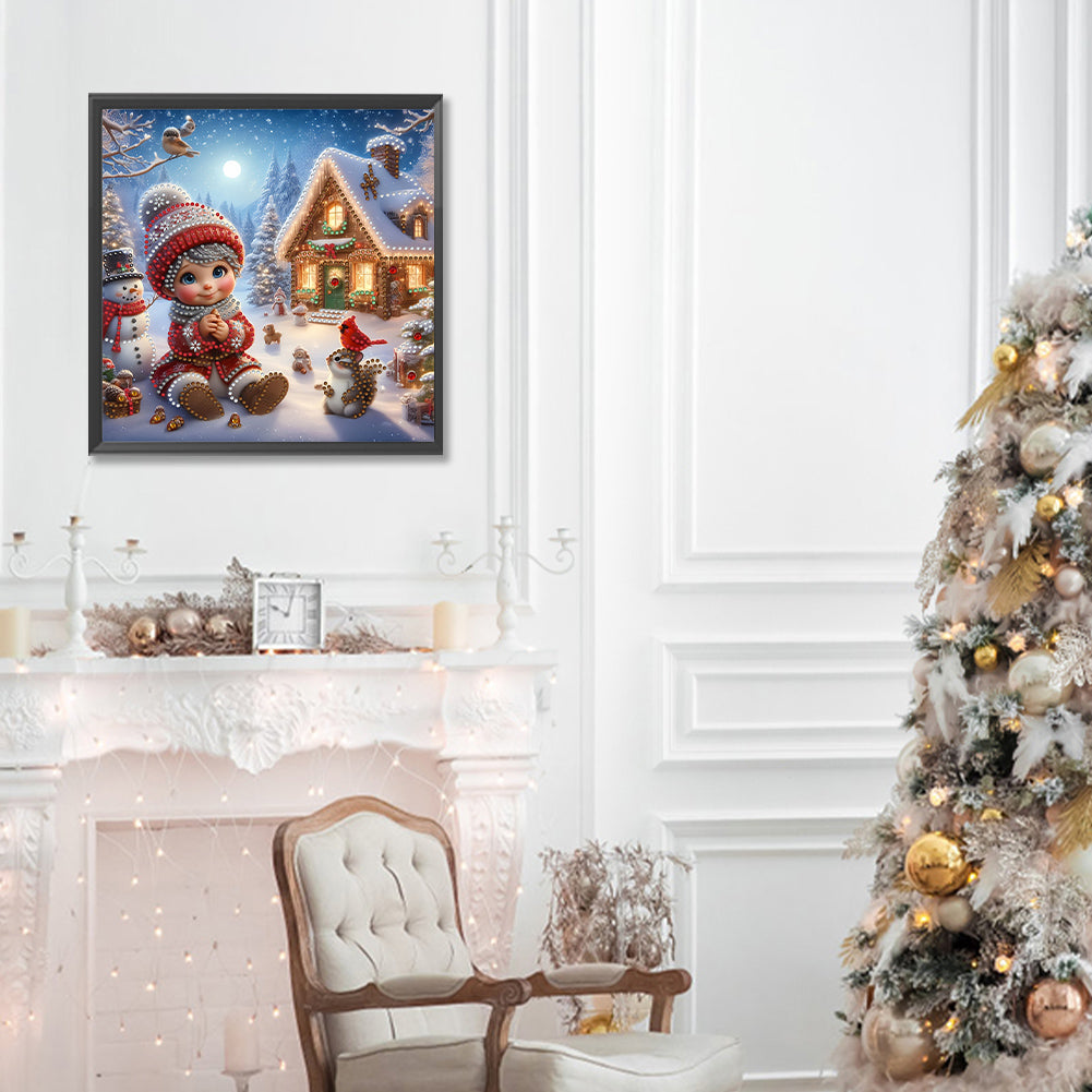 Christmas Atmosphere Kids - Partial Special-Shaped Drill Diamond Painting 30*30CM