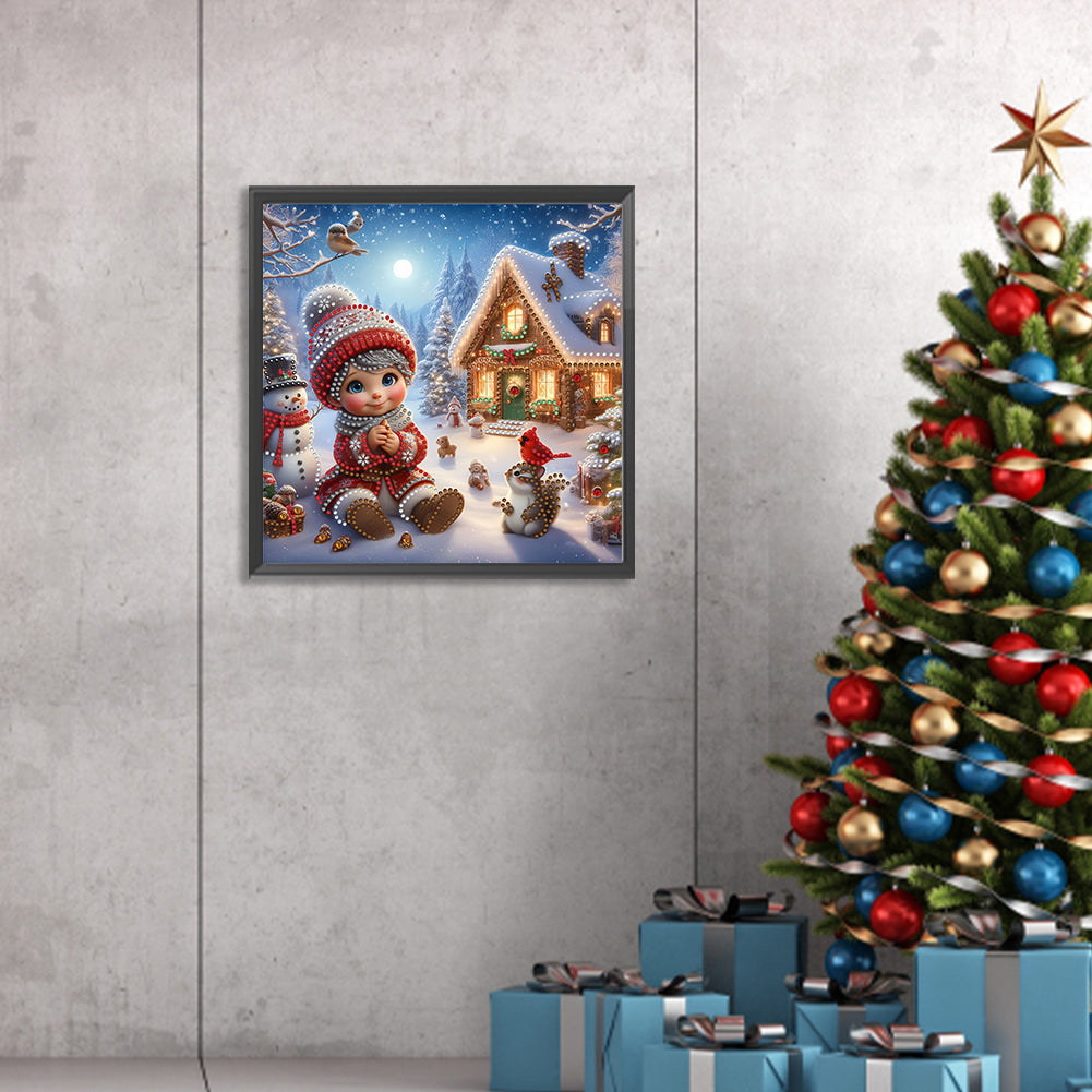 Christmas Atmosphere Kids - Partial Special-Shaped Drill Diamond Painting 30*30CM
