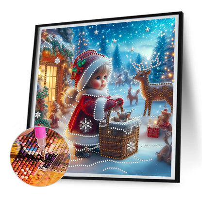 Christmas Atmosphere Kids - Partial Special-Shaped Drill Diamond Painting 30*30CM