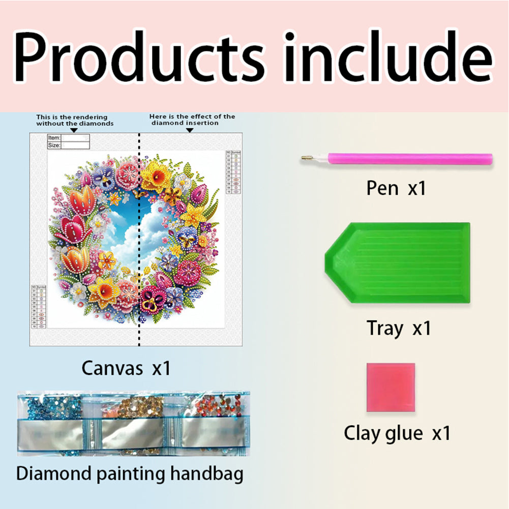 Garland And Blue Sky - Partial Special-Shaped Drill Diamond Painting 30*30CM