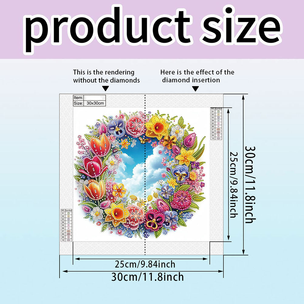 Garland And Blue Sky - Partial Special-Shaped Drill Diamond Painting 30*30CM