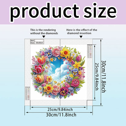 Garland And Blue Sky - Partial Special-Shaped Drill Diamond Painting 30*30CM