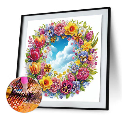 Garland And Blue Sky - Partial Special-Shaped Drill Diamond Painting 30*30CM