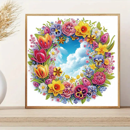 Garland And Blue Sky - Partial Special-Shaped Drill Diamond Painting 30*30CM