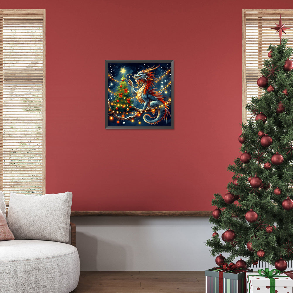 Dragon And Christmas Tree - Full Round Drill Diamond Painting 40*40CM