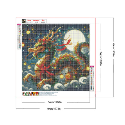 Dragon And Moon - Full Round Drill Diamond Painting 40*40CM