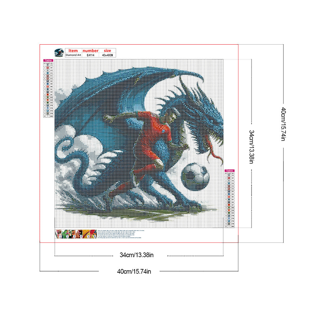 Dragon And Football - Full Round Drill Diamond Painting 40*40CM