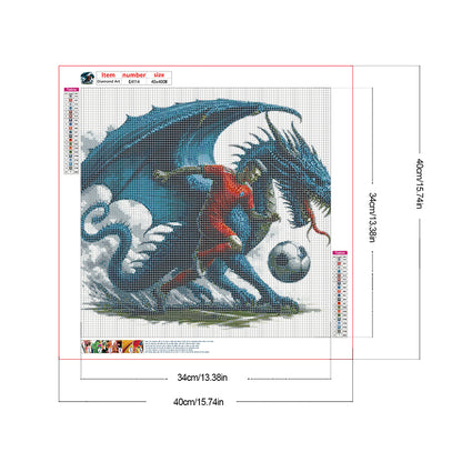 Dragon And Football - Full Round Drill Diamond Painting 40*40CM